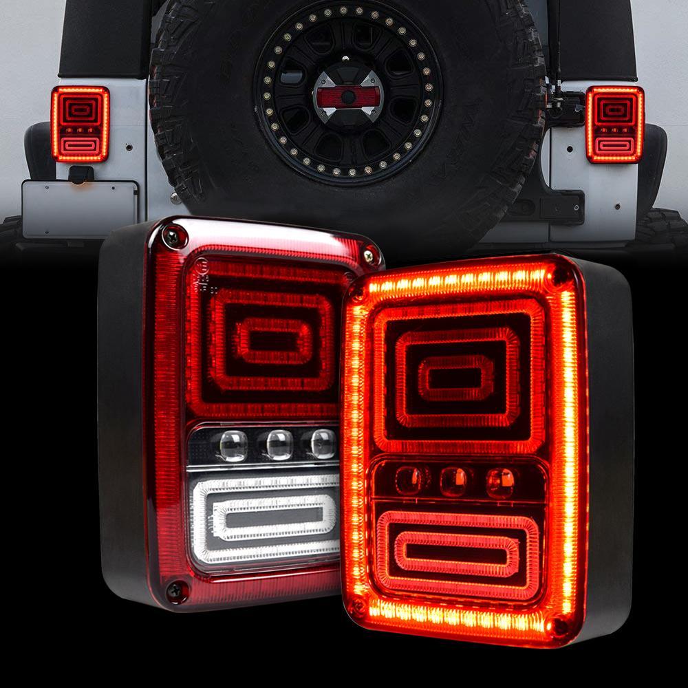 Jeep Wrangler 07-18 2DR/4DR JK and JKU Snake LED Tail Light Pair
