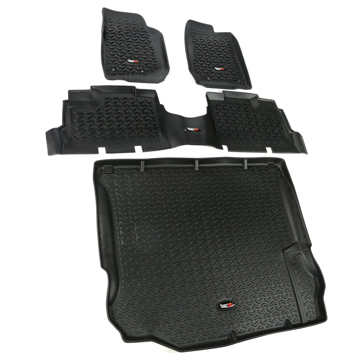 Rugged Ridge Black Floor Liner Kit w- Cargo Mat OMI12988.04