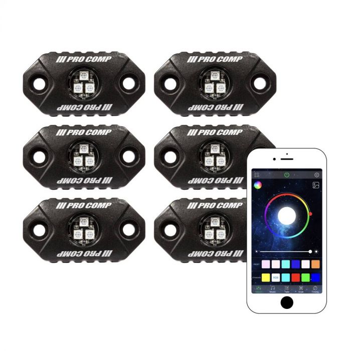 Pro Comp 6 Piece LED RGB Rock Light Kit EXP76501RGB