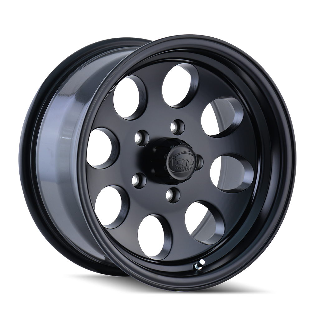 Ion 171 17x9" Matte Black Bullet Hole Style Rim/Wheel For Jeep Wranglers and Jeep Gladiators.
