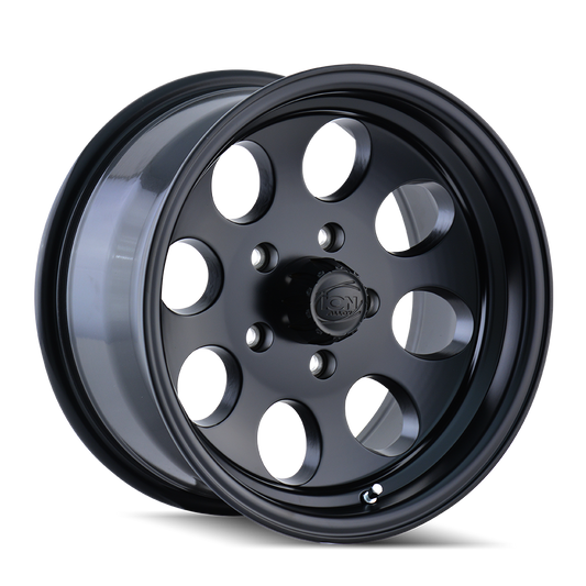 Ion 171 17x9" Matte Black Bullet Hole Style Rim/Wheel For Jeep Wranglers and Jeep Gladiators.