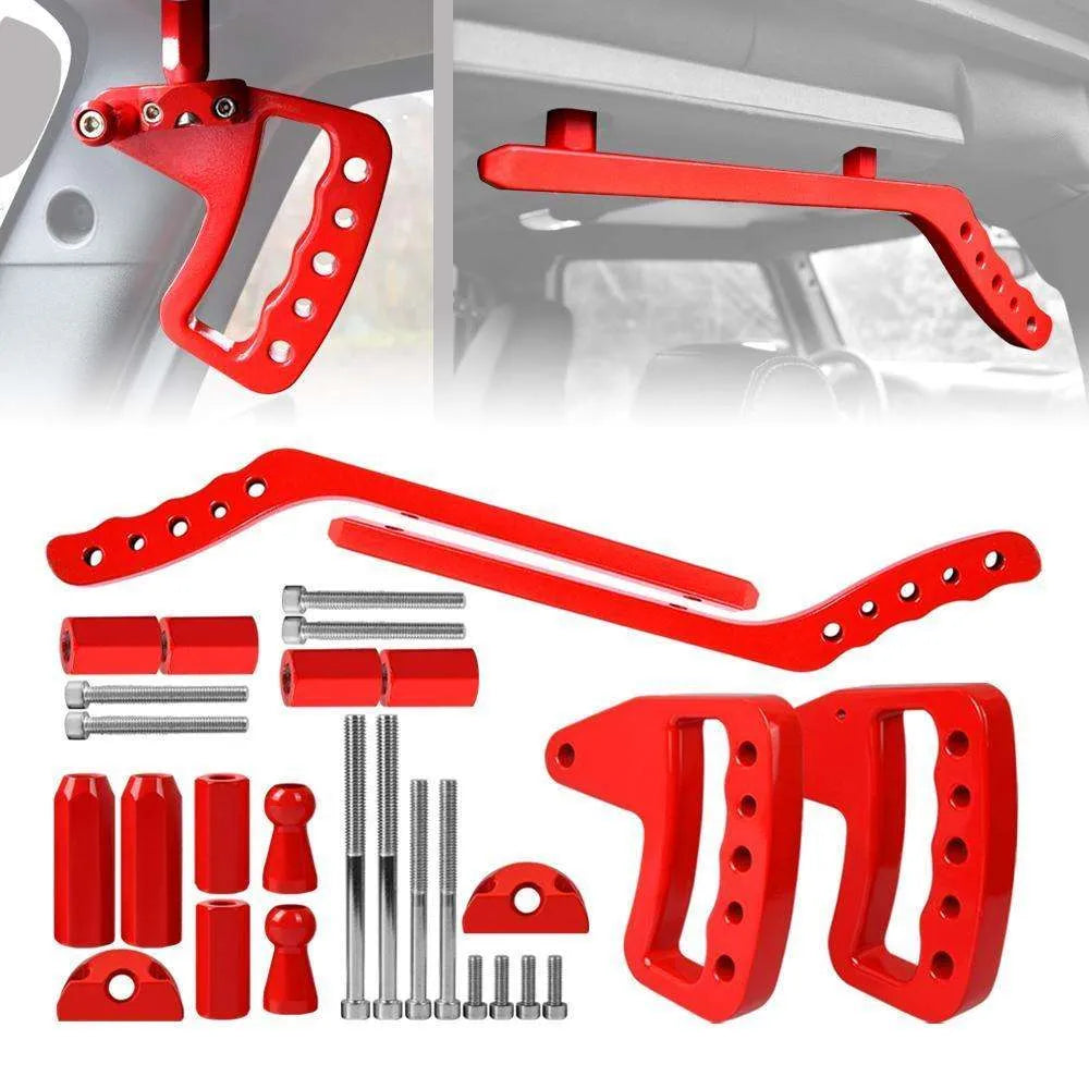 Trail Ops Red Steel Entry Handles TO-JK-7093