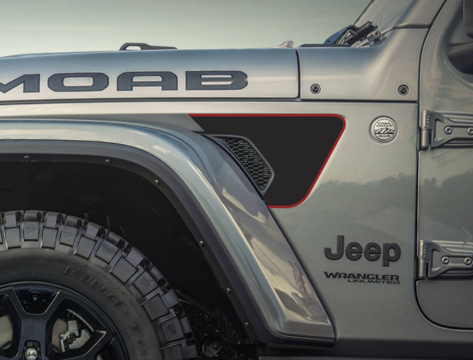 Trail Ops Fender Vent Decal JJL463-Carbon