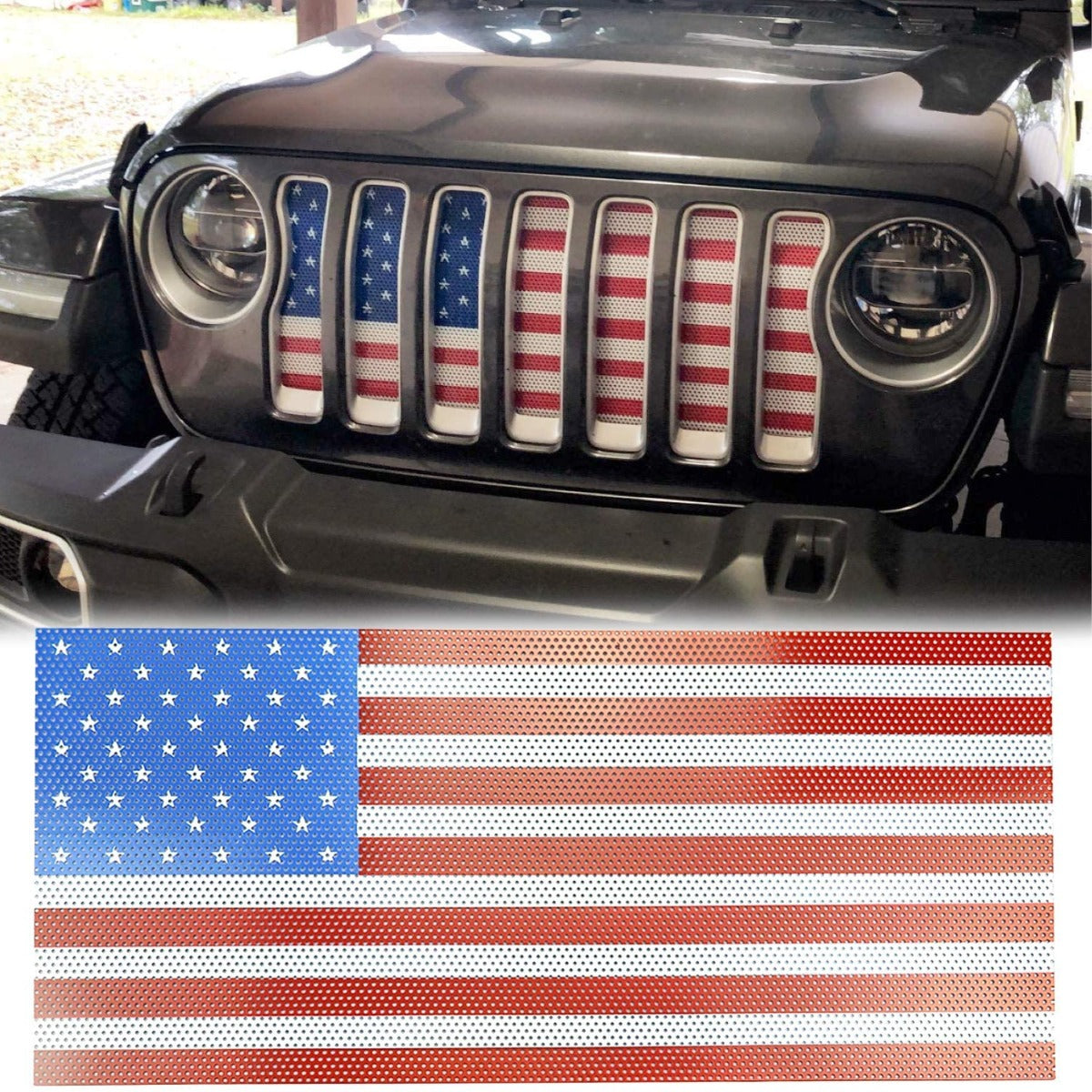 Trail Ops Colored Flag Grill Insert JJL201-RWB