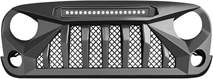 Trail Ops Angry Grill With LED Light Bar TO-JK-1037