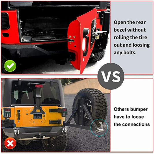 Trail Ops Steel Rear Bumper With Tire Carrier TO-JK-2106