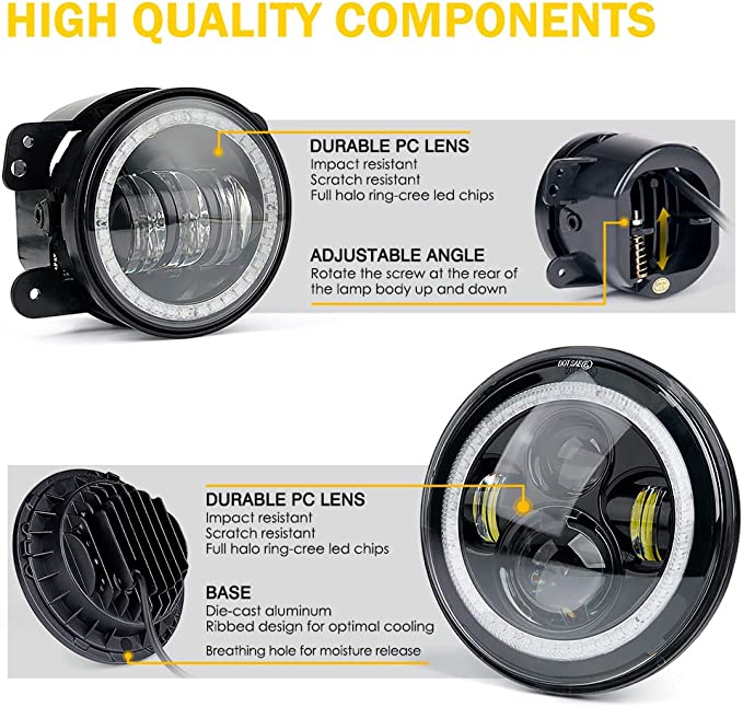Trail Ops RGB Halo Headlight-Foglight Combo TO-JK-5078
