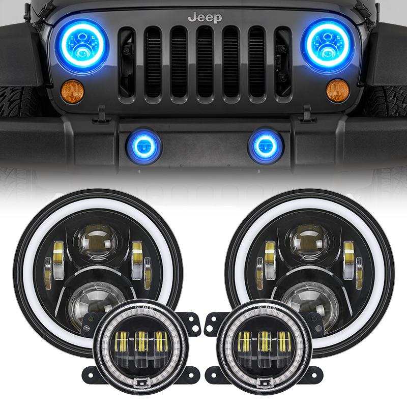 Trail Ops RGB Halo Headlight-Foglight Combo TO-JK-254-3