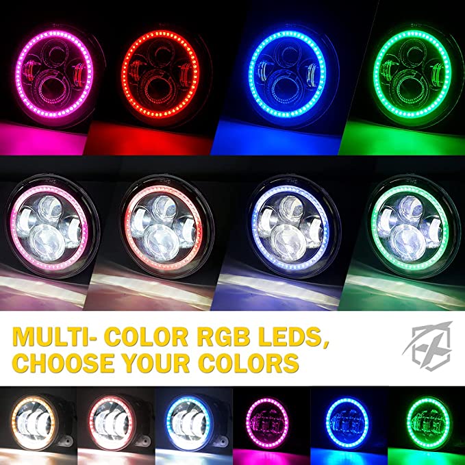 Trail Ops RGB Halo Headlight-Foglight Combo TO-JK-254-3