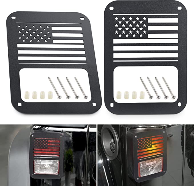 Trail Ops US Flag Tail Light Guard TO-JK-5054