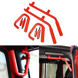 Trail Ops Red Front and Rear Steel Entry Handles JK/JKU Jeep Wrangler