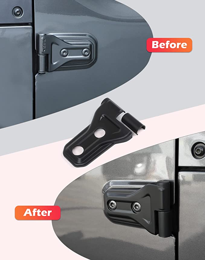 Trail Ops Black Door Hinge Cover Set TO-JL-DR-003